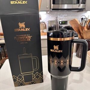 Stanley Black and Gold Quencher Tumbler 40 oz Art Deco